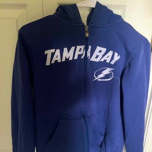 Dark blue zip up sweatshirt